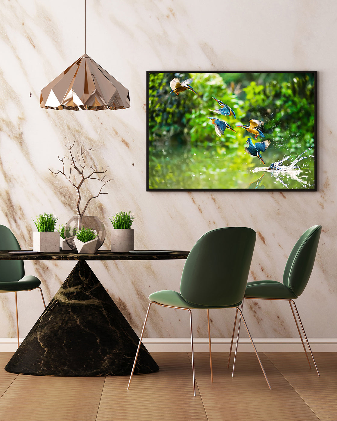 Eisvögel auf der Jagd