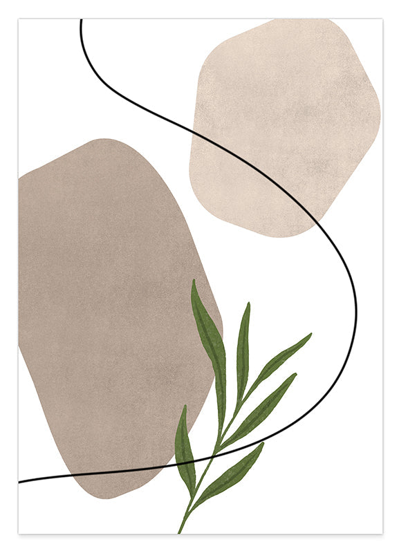 Blätter vor abstrakten Formen III