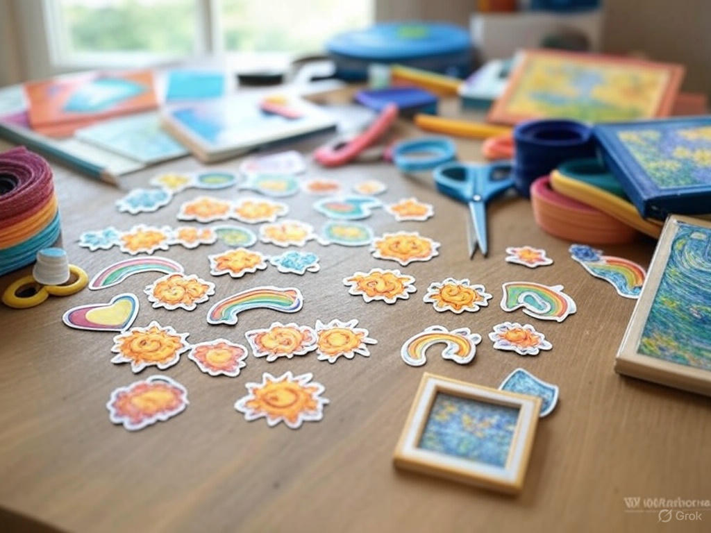 Sticker-Bogen A4 mit Konturstanzung - Aufkleber