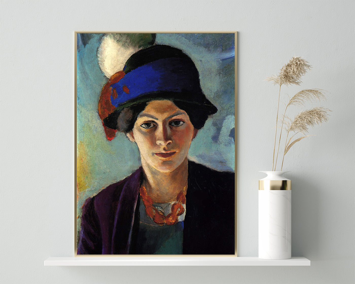 August Macke - Frauenportrait Frau des Künstlers mit Hut