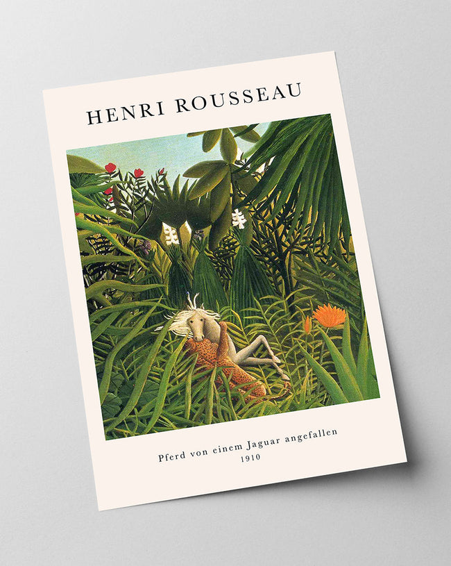 Henri Rousseau - Museum-Poster Pferd von einem Jaguar angefallen Main Image