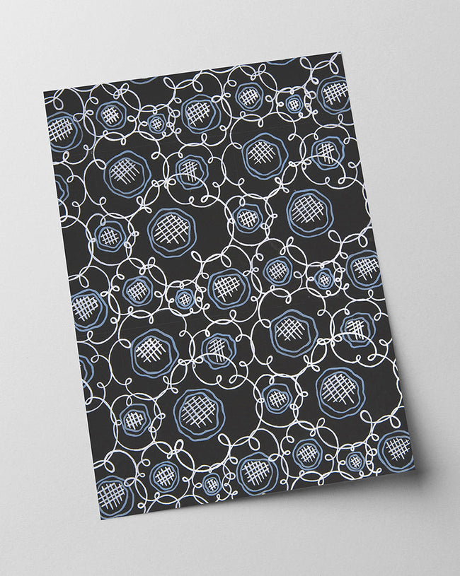 Paul Poiret zugeschrieben - Stoffdesign mit blauen Blumen Main Image