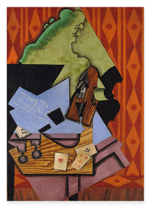 Juan Gris - Violine und Spielkarten auf einer Tabelle