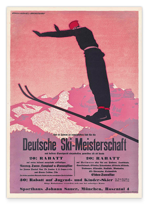 Pierre Fix-Masseau - Art Deco Werbeplakat - Deutsche Ski-Meisterschaft Hover Image