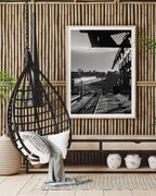 Zugstation - Schwarz-Weiß