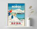Pierre Fix-Masseau - Art Deco Werbeplakat - Wintersport in Skandinavien