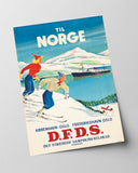 Pierre Fix-Masseau - Art Deco Werbeplakat - Wintersport in Skandinavien