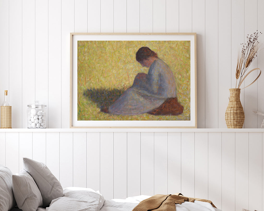 Georges Seurat - Bäuerin im Gras sitzend