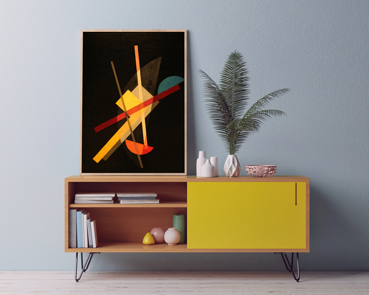 László Moholy Nagy - Abstrakte Formen auf schwarzem Hintergrund