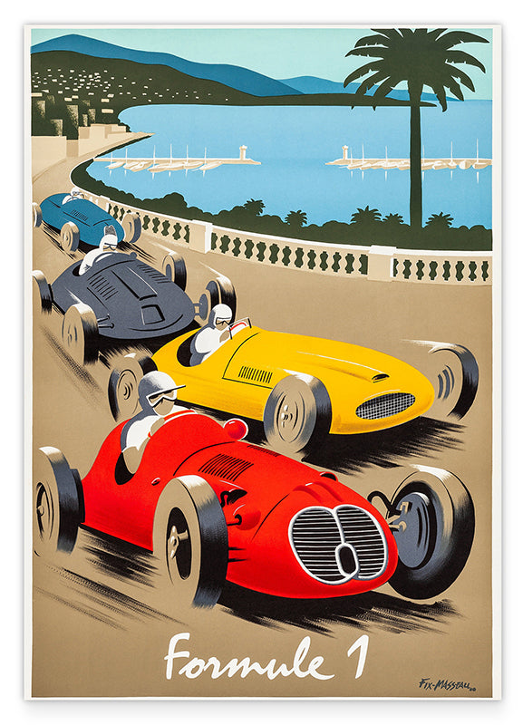 Pierre Fix-Masseau - Art Deco Werbeplakat - Formel 1 Côte d'Azur Hover Image