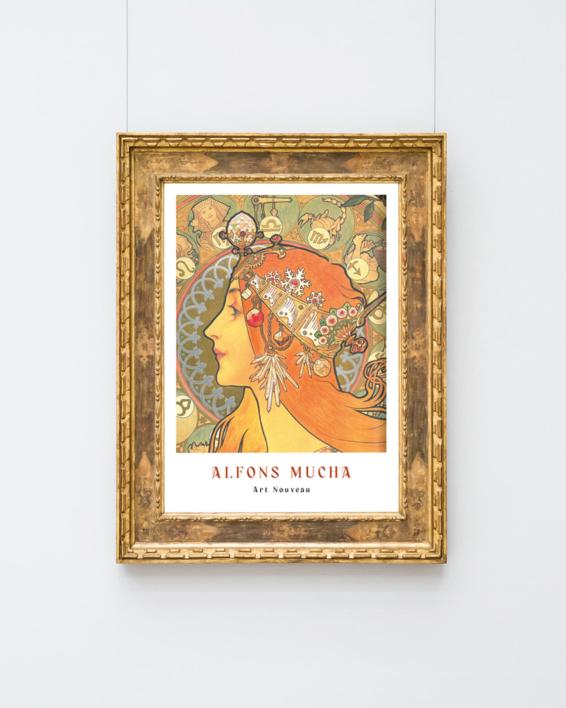 Alfons Mucha - Museum-Poster Frauenprofil mit Sternzeichen