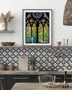 Banksy - Museum-Poster Glasmalerei in Kirche - Graffiti
