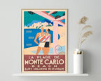 Pierre Fix-Masseau - Art Deco Werbeplakat - Strand in Monte Carlo