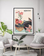 Katsushika Hokusai - Museum-Poster II Hahn, Henne und Nadeshiko