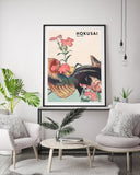 Katsushika Hokusai - Museum-Poster II Hahn, Henne und Nadeshiko