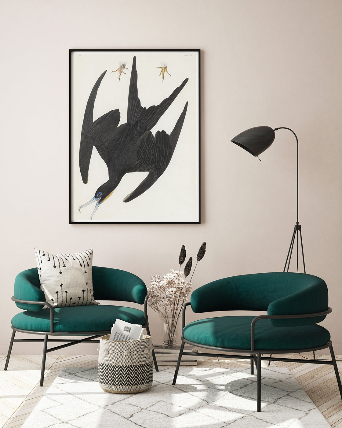 John James Audubon - Schwarzer Vogel im Sturzflug