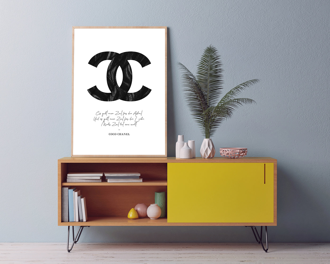 Zitat von Coco Chanel - Mode-Ikone - Schwarz-Weiß