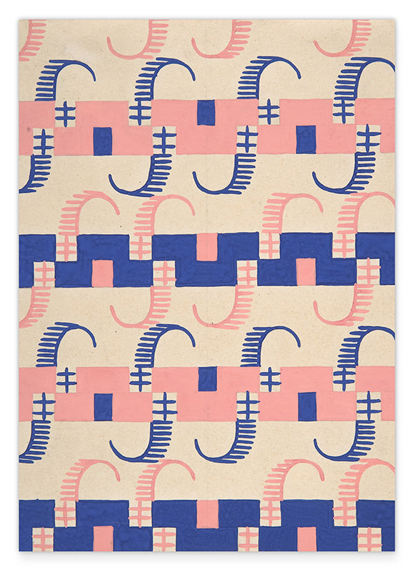 Paul Poiret zugeschrieben - Stoffdesign mit Streifen Hover Image