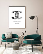 Zitat von Coco Chanel - Mode-Ikone - Schwarz-Weiß