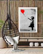 Banksy - Museum-Poster Mädchen mit Luftballon in Herzform - Street-Art I