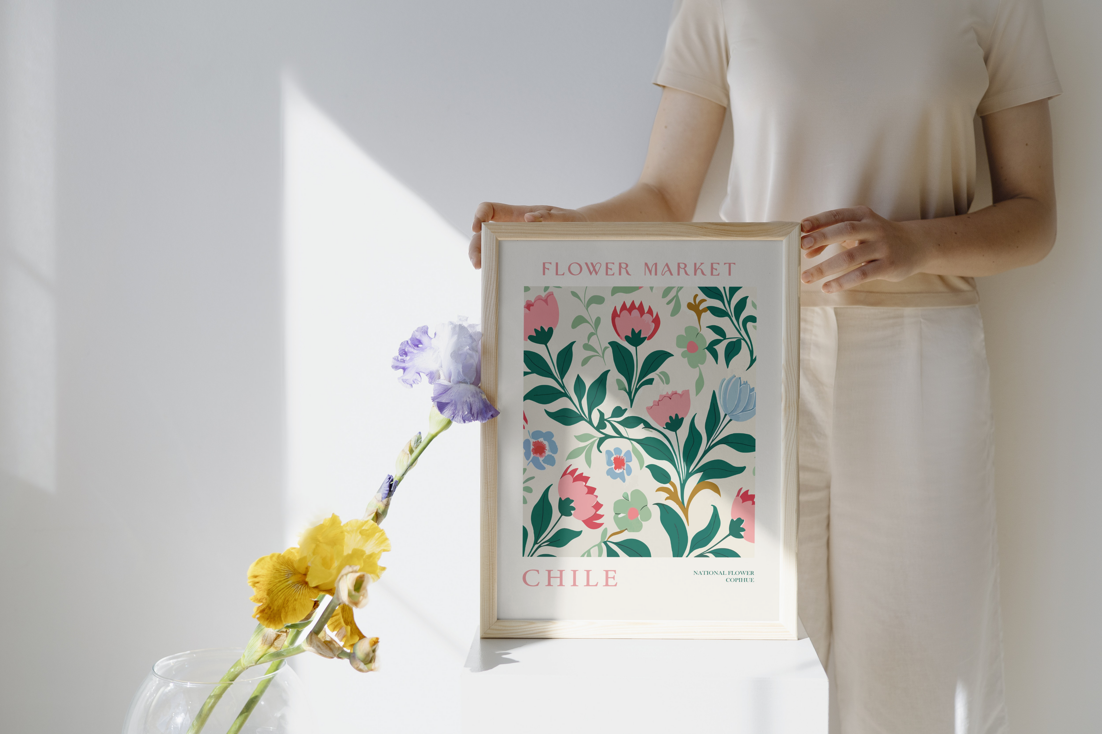 Chile Flower Market Poster