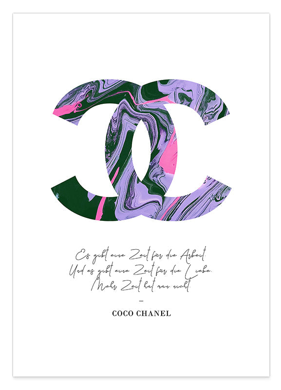 Zitat von Coco Chanel - Mode-Ikone - 80er Muster