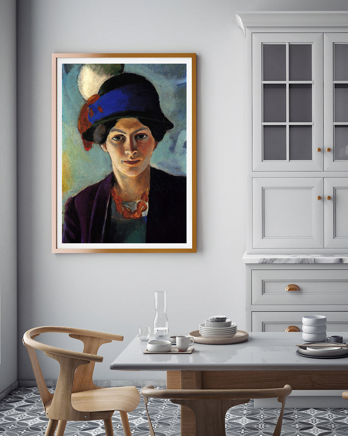 August Macke - Frauenportrait Frau des Künstlers mit Hut