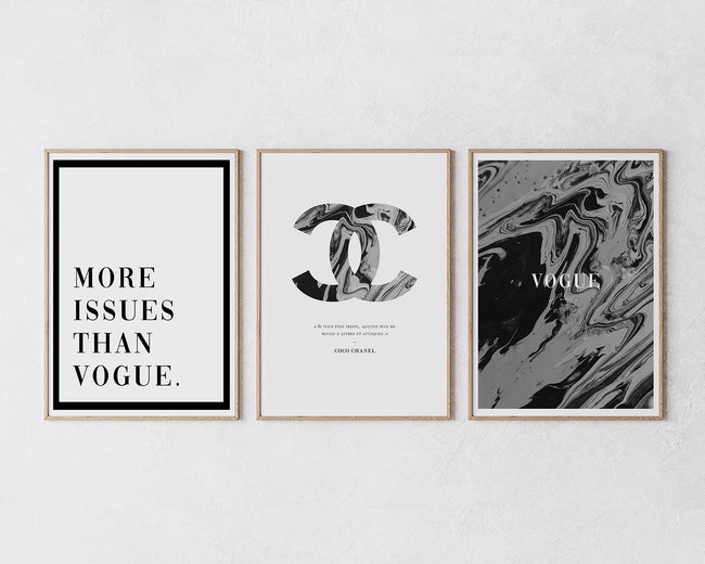 Set aus 3 Postern: Schwarz-Weiß "Fashion Victim" Hover Image