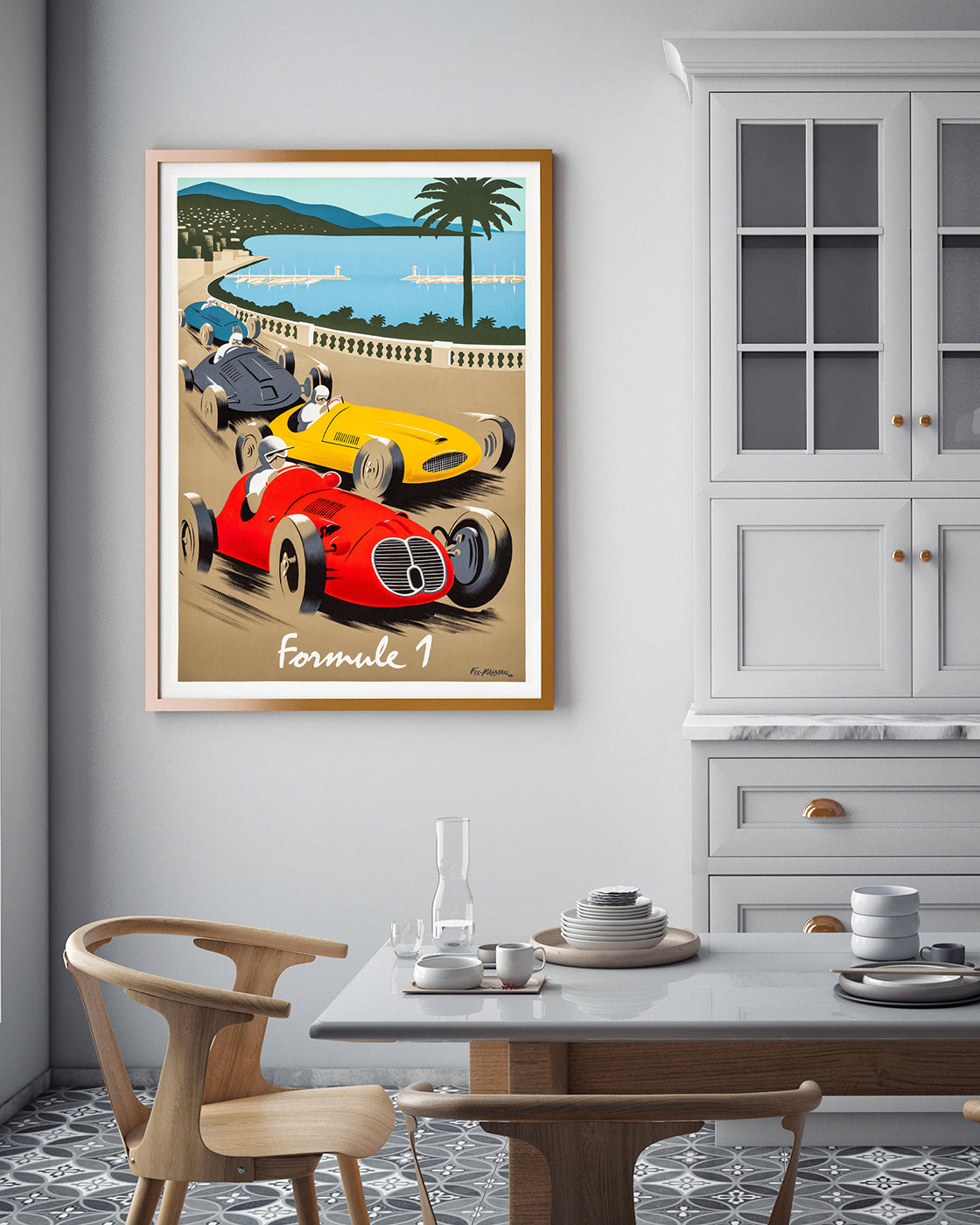 Pierre Fix-Masseau - Art Deco Werbeplakat - Formel 1 Côte d'Azur