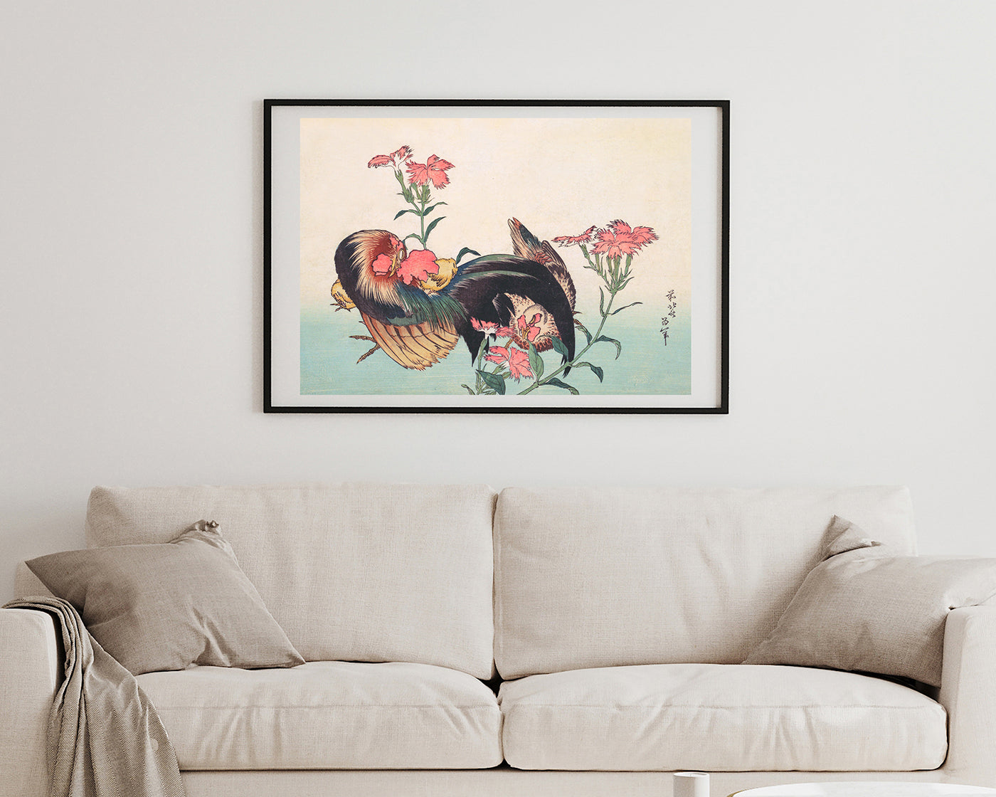 Katsushika Hokusai - Hahn, Henne und Nadeshiko