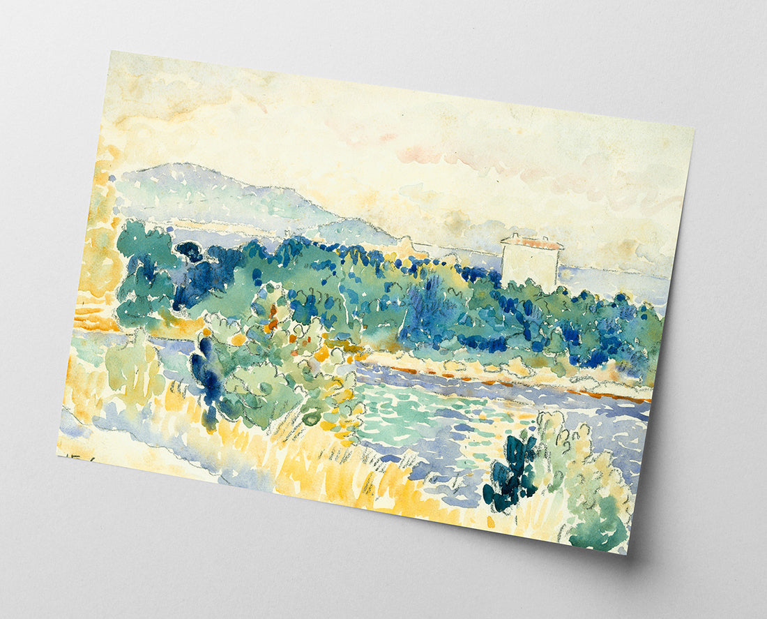 Henri-Edmond-Kreuz - Mediterrane Landschaft mit einem Weißen Haus
