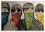 Banksy - Beatles Portrait Mund verdeckt mit Halstuch Street Art Graffiti