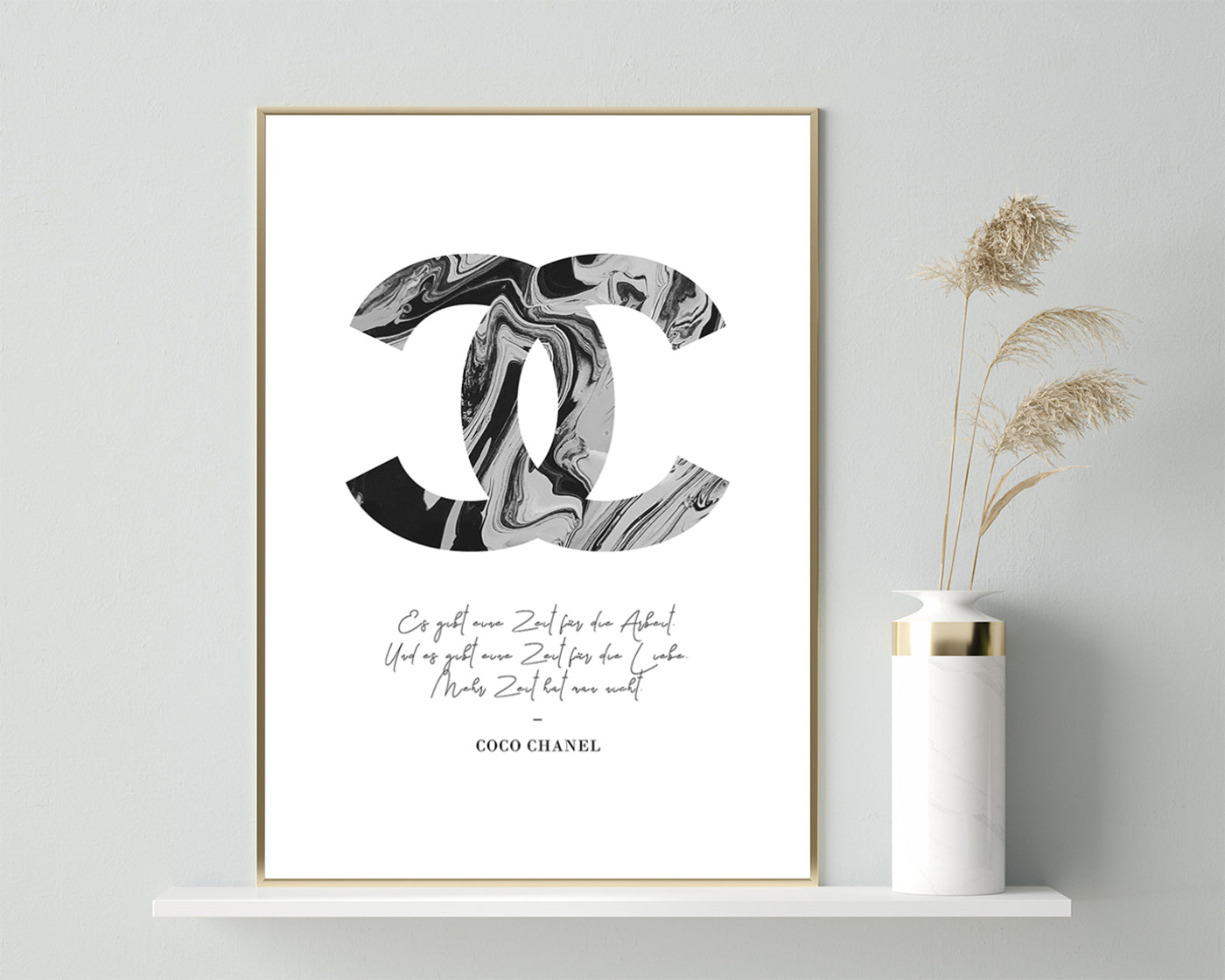 Zitat von Coco Chanel - Mode-Ikone - Schwarz-Weiß