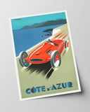 Pierre Fix-Masseau - Art Deco Werbeplakat - Rennfahren an der Côte d'Azur