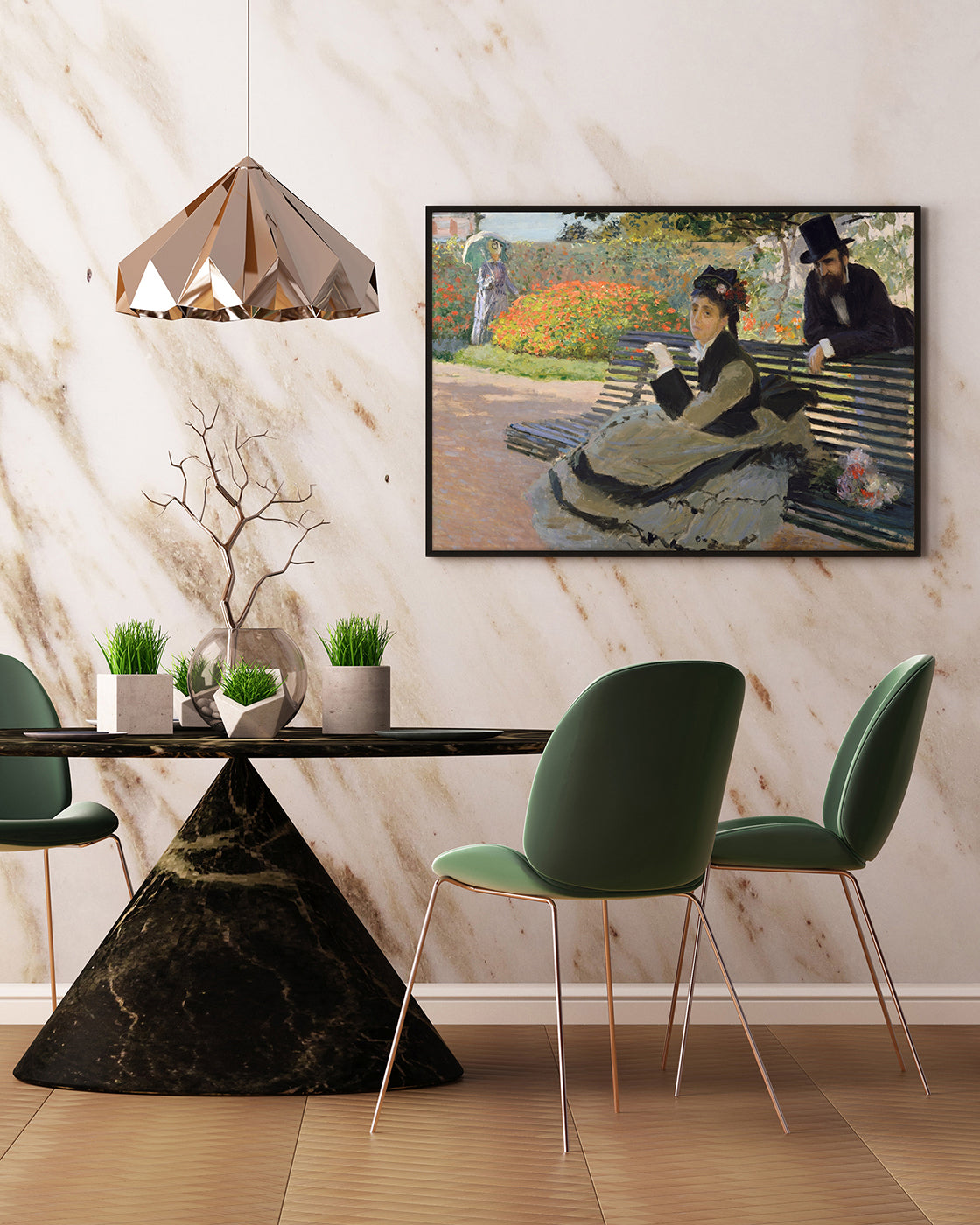 Claude Monet - Camille Monet auf einer Gartenbank (1873)