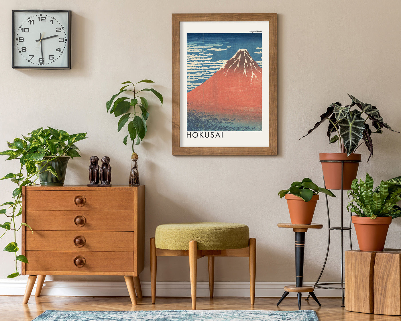 Katsushika Hokusai - Museum-Poster Südwind, klarer Himmel (Gaifū kaisei)