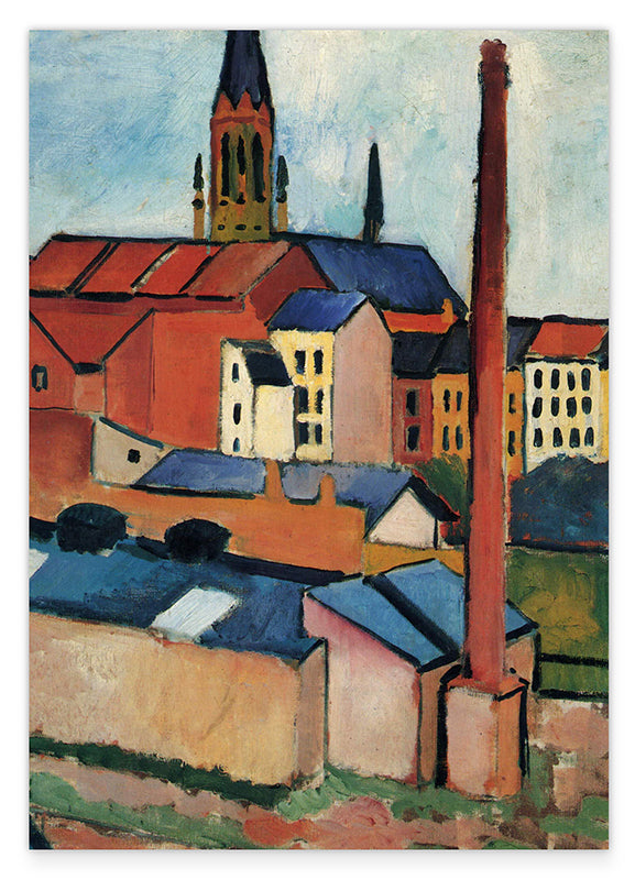 August Macke - Marienkirche mit Häusern und Schornstein Hover Image