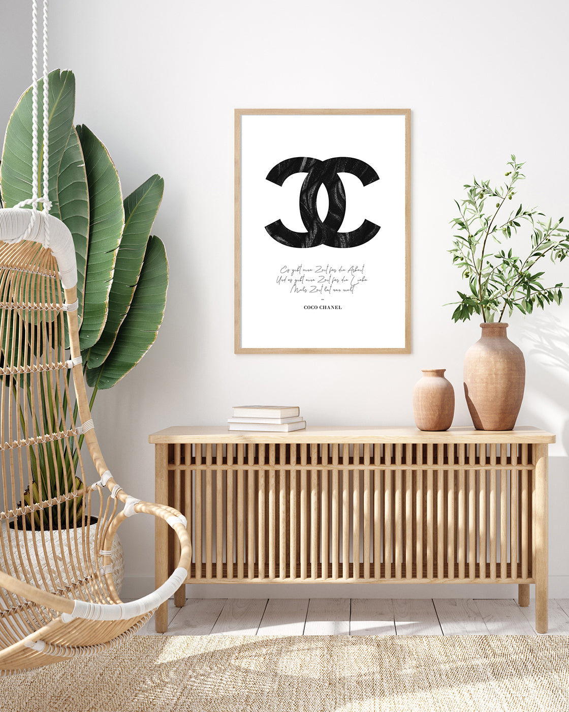 Zitat von Coco Chanel - Mode-Ikone - Schwarz-Weiß