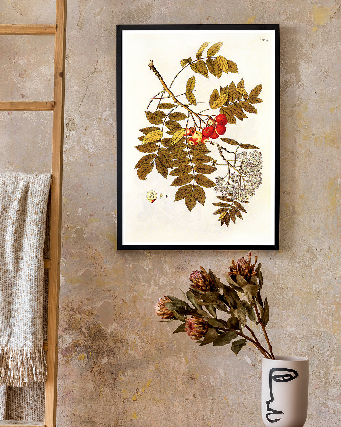 Beeren und Blüten am Zweig