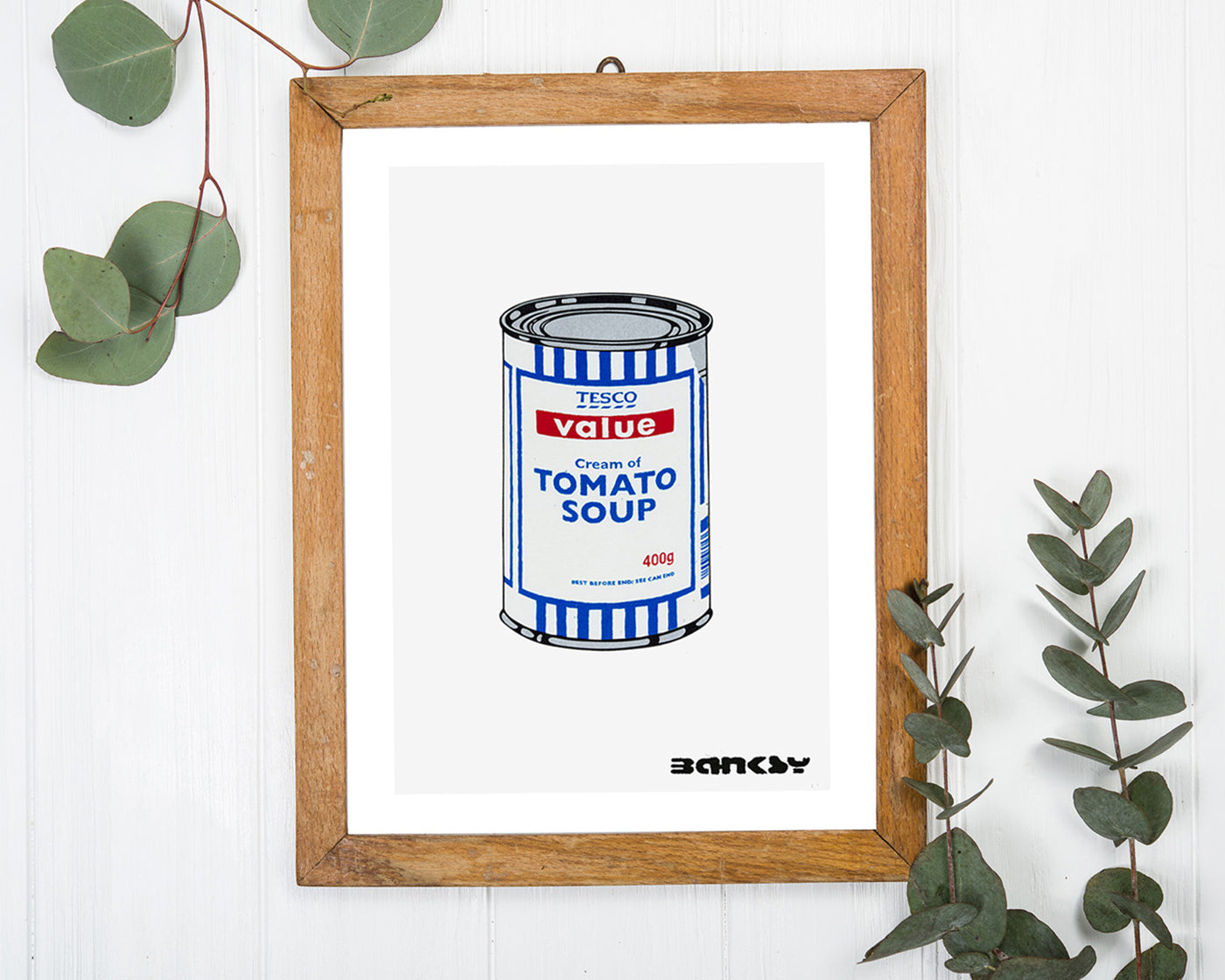 Banksy - Museum-Poster - Dose Tomato Soup in blau