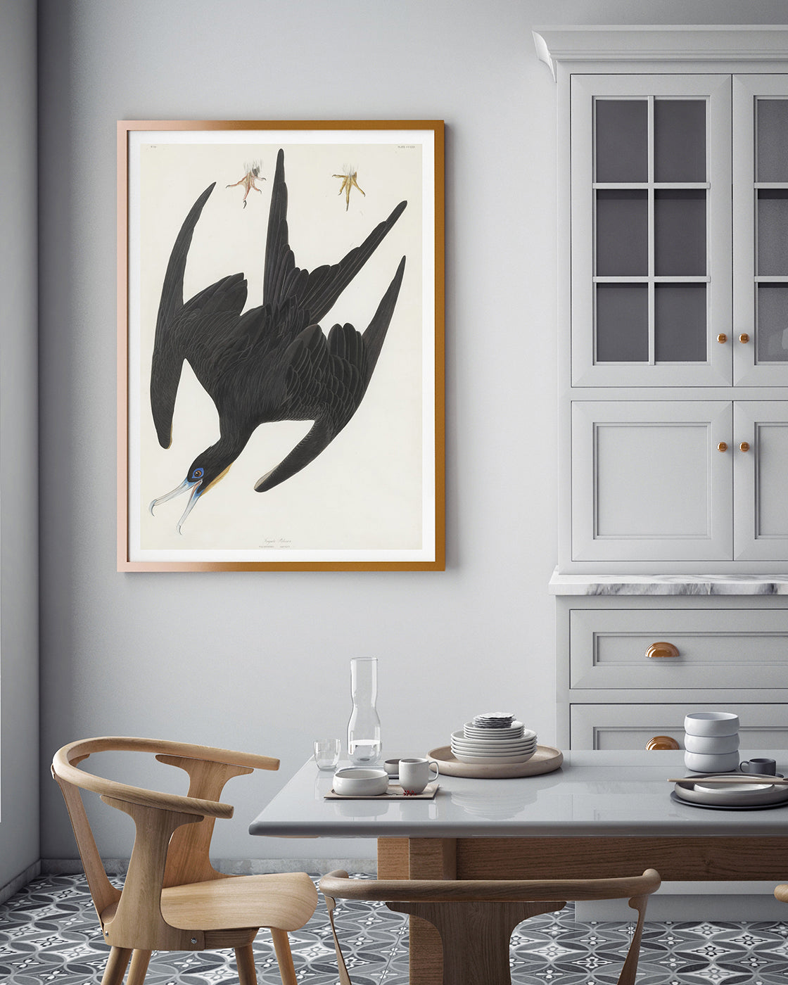 John James Audubon - Schwarzer Vogel im Sturzflug