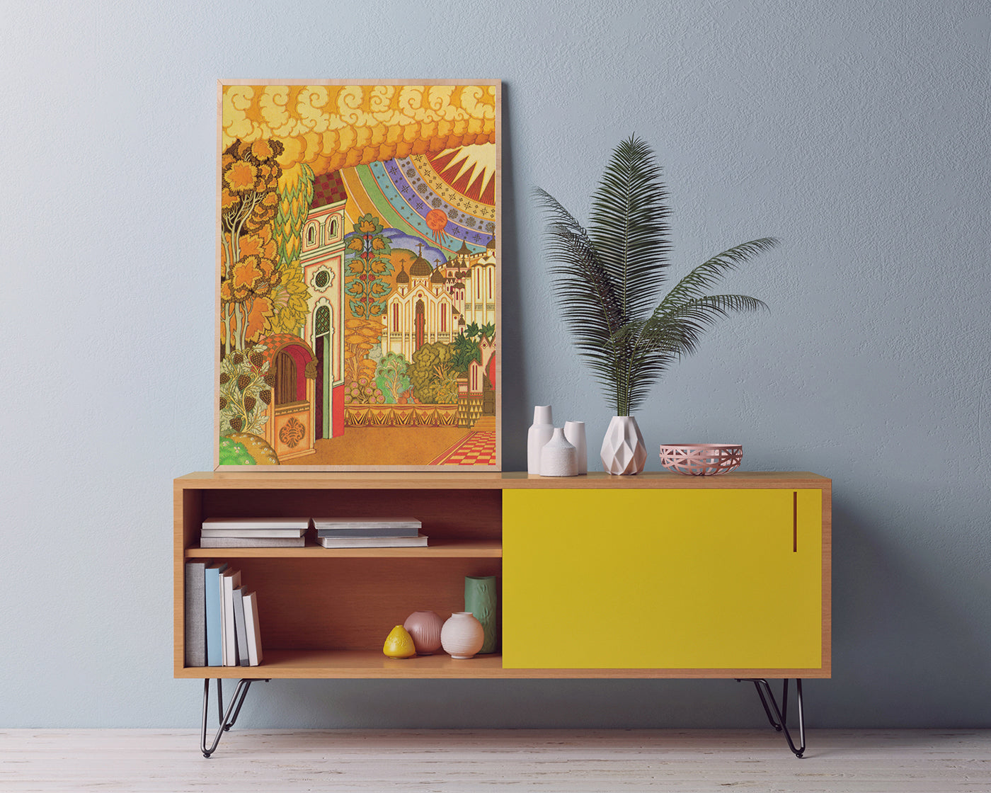 Ivan Bilibin - Sonnenschein über Stadt II