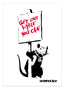 Banksy - Museum-Poster Get out while you can - Ratte mit Schild
