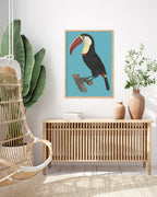 François Levaillant - Tukan auf türkisem Hintergrund