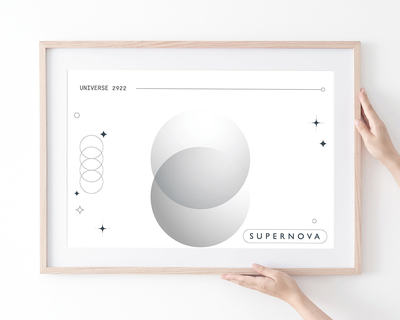 Supernova - Kreise in Grau