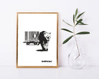 Banksy - Museum-Poster Leopard mit Strichcode - Konsumkritik