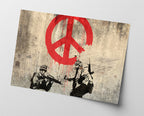 Banksy - Soldaten malen Peace Symbol Soldiers Peace Symbol Graffiti