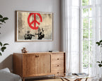 Banksy - Soldaten malen Peace Symbol Soldiers Peace Symbol Graffiti