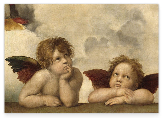 Raphael - Sixtinische Madonna, zwei Engel Hover Image