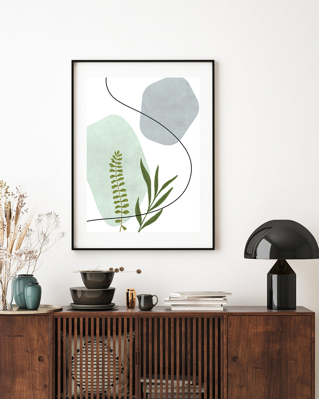 Blätter vor abstrakten Formen I